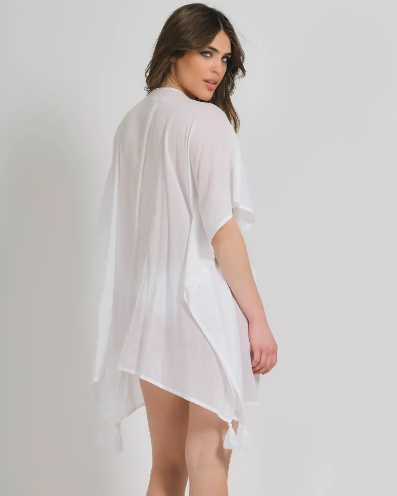 ΚΑΦΤΑΝΙ/ΦΟΡΕΜΑ ΣΕ ΛΕΥΚΟ ΧΡΩΜΑ ΜΕ ΜΑΤΙΑ ΜΕ ΧΑΝΤΡΕΣ ONE SIZE (100% COTTON) ΚΑΦΤΑΝΙ/ΦΟΡΕΜΑ ΣΕ ΛΕΥΚΟ ΧΡΩΜΑ ΜΕ ΜΑΤΙΑ ΜΕ ΧΑΝΤΡΕΣ ONE SIZE (100% COTTON)