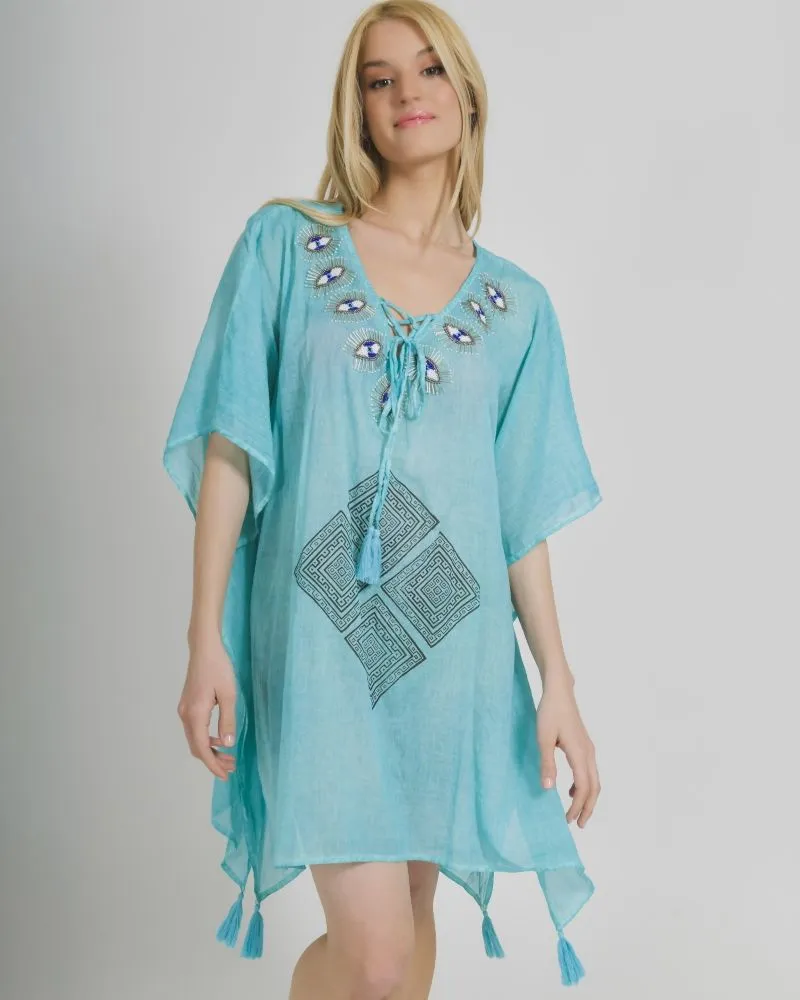 ΚΑΦΤΑΝΙ/ΦΟΡΕΜΑ ΣΕ ΤΥΡΚΟΥΑΖ ΧΡΩΜΑ ΜΕ ΜΑΤΙΑ ΜΕ ΧΑΝΤΡΕΣ ONE SIZE (100% COTTON) ΚΑΦΤΑΝΙ/ΦΟΡΕΜΑ ΣΕ ΤΥΡΚΟΥΑΖ ΧΡΩΜΑ ΜΕ ΜΑΤΙΑ ΜΕ ΧΑΝΤΡΕΣ ONE SIZE (100% COTTON)