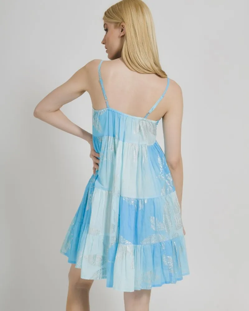 ΦΟΡΕΜΑ ΚΟΝΤΟ ΑΜΑΝΙΚΟ ΣΕ ΤΥΡΚΟΥΑΖ ΧΡΩΜΑ ΜΕ ΑΣΗΜΙ ΦΥΛΛΑ ONE SIZE (100% COTTON)