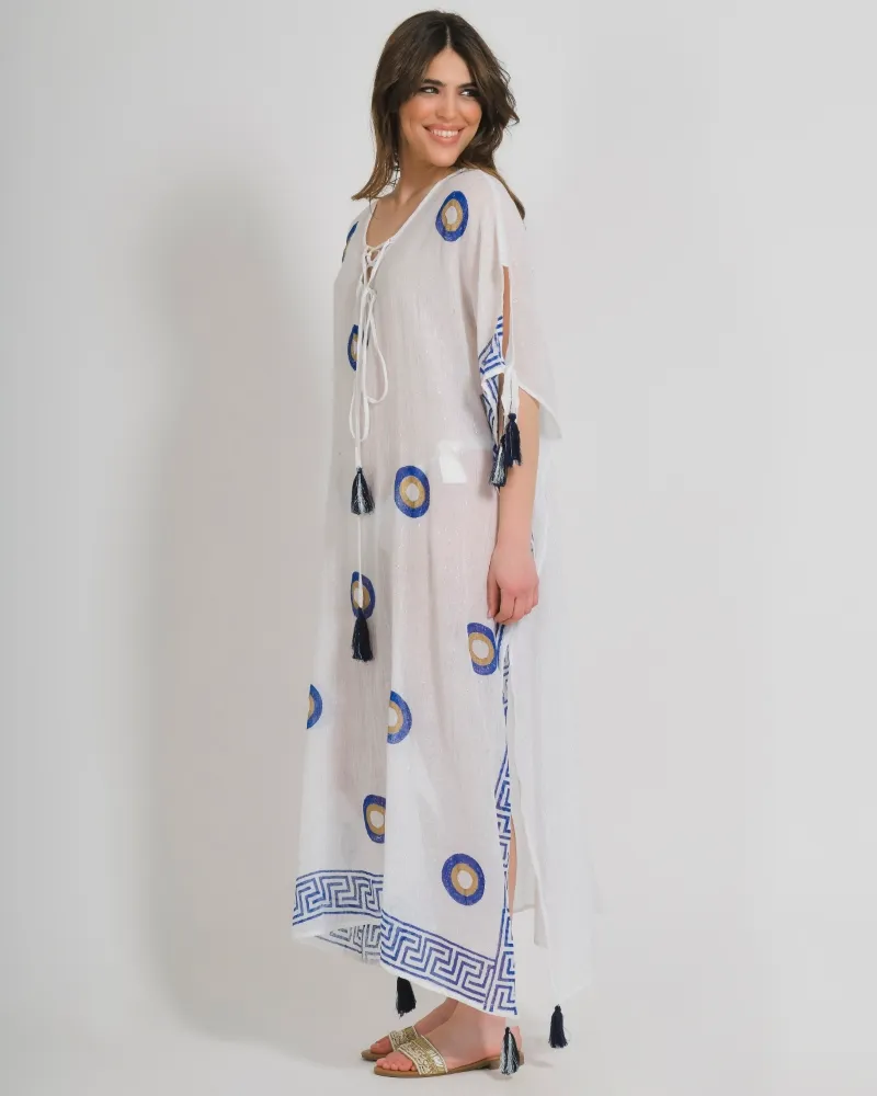 ΚΑΦΤΑΝΙ/ΦΟΡΕΜΑ ΜΑΚΡΥ ΣΕ ΛΕΥΚΟ ΧΡΩΜΑ ΜΕ ΜΑΤΙΑ ΚΑΙ LUREX ONE SIZE (100% COTTON) ΚΑΦΤΑΝΙ/ΦΟΡΕΜΑ ΜΑΚΡΥ ΣΕ ΛΕΥΚΟ ΧΡΩΜΑ ΜΕ ΜΑΤΙΑ ΚΑΙ LUREX ONE SIZE (100% COTTON)