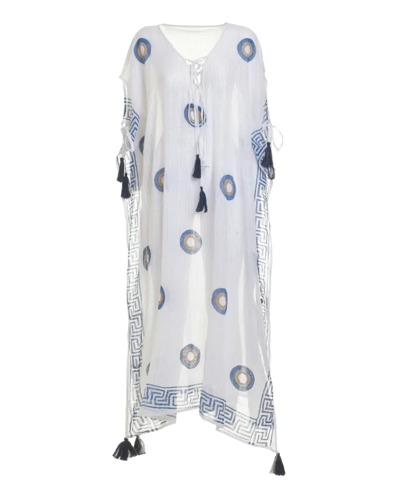 ΚΑΦΤΑΝΙ/ΦΟΡΕΜΑ ΜΑΚΡΥ ΣΕ ΛΕΥΚΟ ΧΡΩΜΑ ΜΕ ΜΑΤΙΑ ΚΑΙ LUREX ONE SIZE (100% COTTON)