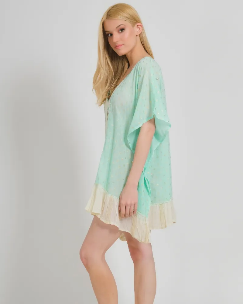 ΚΑΦΤΑΝΙ ΣΕ ΤΥΡΚΟΥΑΖ ΧΡΩΜΑ ΜΕ ΧΡΥΣΕΣ ΛΕΠΤΟΜΕΡΕΙΕΣ ONE SIZE (100% COTTON)