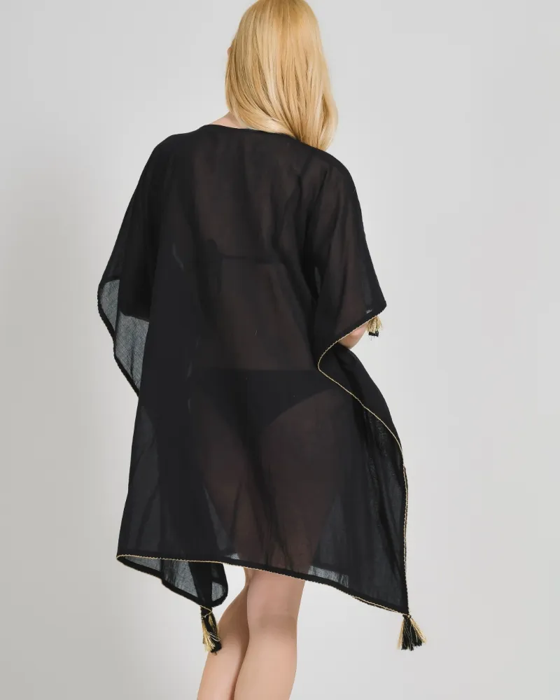 ΚΑΦΤΑΝΙ ΣΕ ΜΑΥΡΟ ΧΡΩΜΑ ΜΕ ΜΑΤΙ ONE SIZE (100% COTTON)