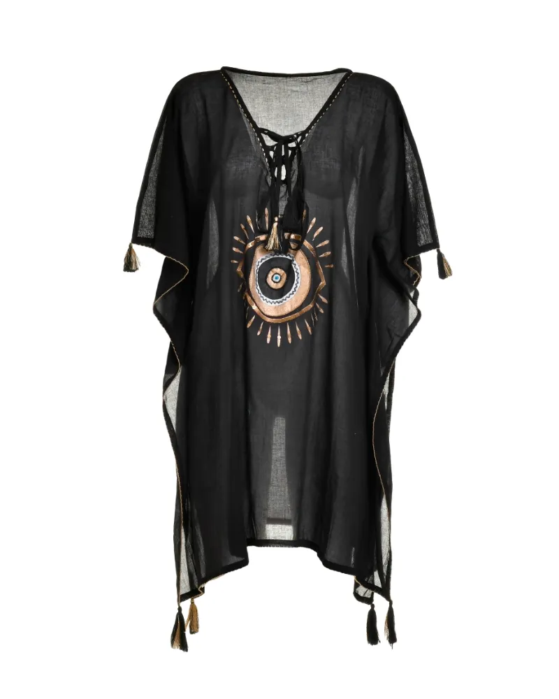 ΚΑΦΤΑΝΙ ΣΕ ΜΑΥΡΟ ΧΡΩΜΑ ΜΕ ΜΑΤΙ ONE SIZE (100% COTTON)