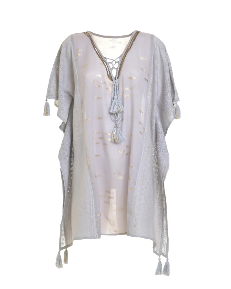 ΚΑΦΤΑΝΙ ΣΕ ΓΚΡΙ ΧΡΩΜΑ ΜΕ ΧΡΥΣΑ ΨΑΡΙΑ  ONE SIZE (100% COTTON)