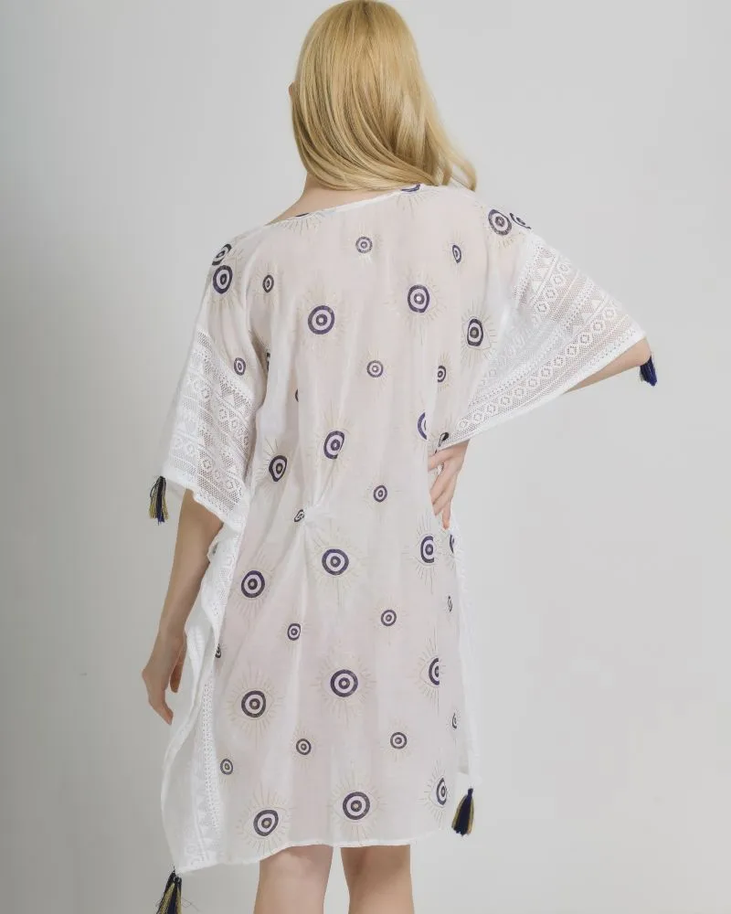 ΚΑΦΤΑΝΙ ΣΕ ΛΕΥΚΟ ΧΡΩΜΑ ΜΕ ΜΑΤΙΑ ONE SIZE (100% COTTON)