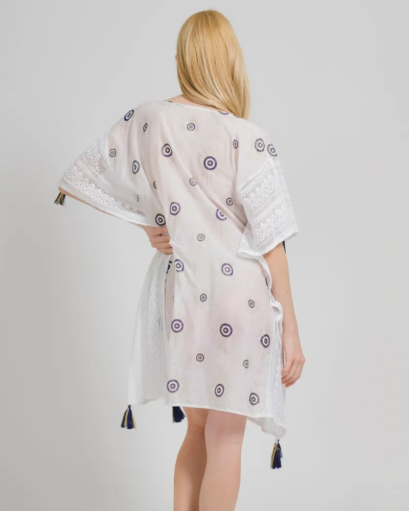 ΚΑΦΤΑΝΙ ΣΕ ΛΕΥΚΟ ΧΡΩΜΑ ΜΕ ΜΑΤΙΑ ONE SIZE (100% COTTON)