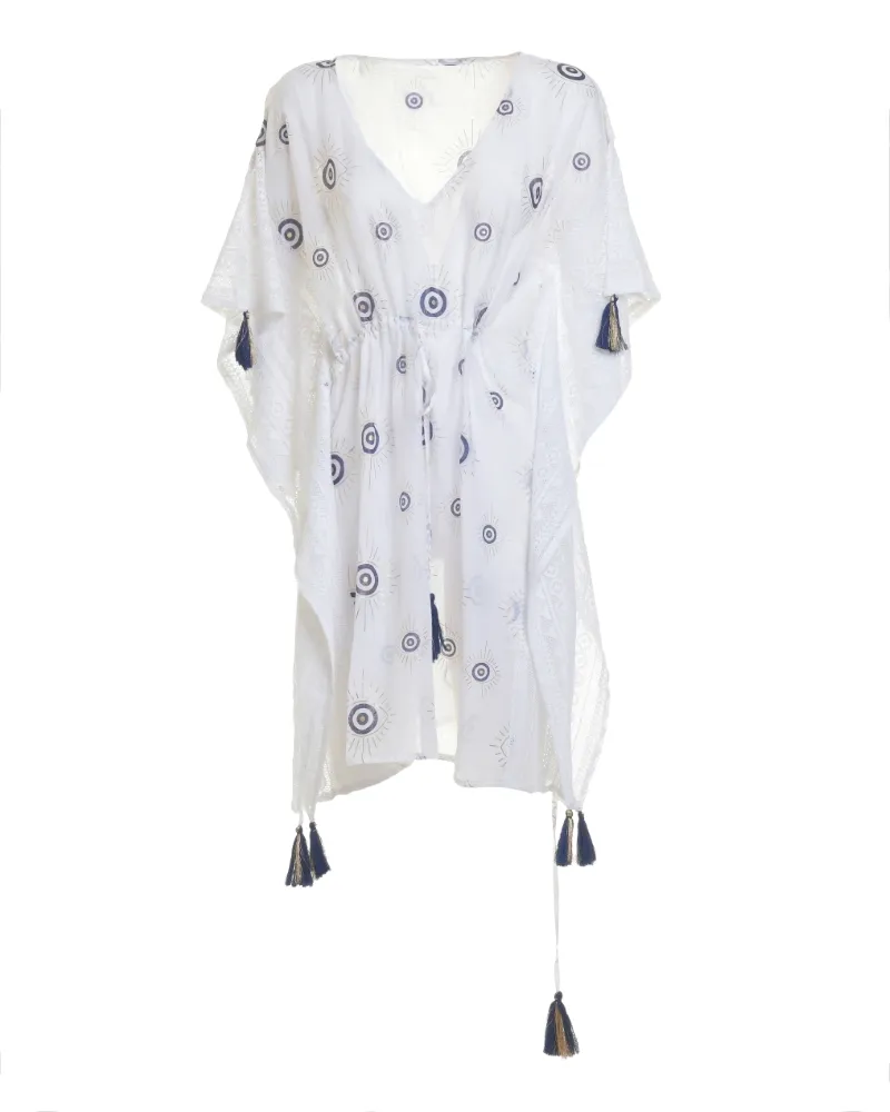 ΚΑΦΤΑΝΙ ΣΕ ΛΕΥΚΟ ΧΡΩΜΑ ΜΕ ΜΑΤΙΑ ONE SIZE (100% COTTON)