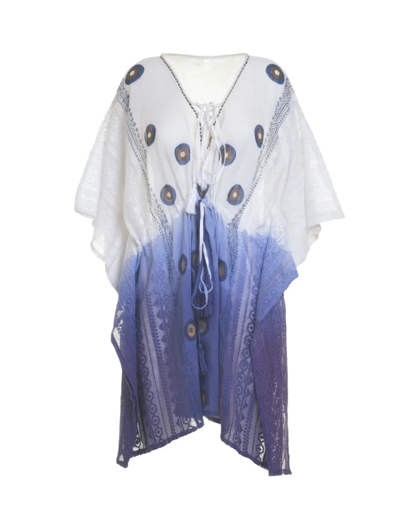 ΚΑΦΤΑΝΙ ΣΕ ΛΕΥΚΟ/ΜΠΛΕ ΧΡΩΜΑ ΟΜΠΡΕ ΜΕ ΜΑΤΙΑ ONE SIZE (100% COTTON)