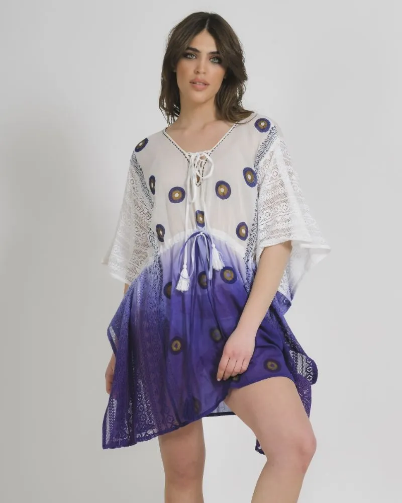 ΚΑΦΤΑΝΙ ΣΕ ΛΕΥΚΟ/ΜΠΛΕ ΧΡΩΜΑ ΟΜΠΡΕ ΜΕ ΜΑΤΙΑ ONE SIZE (100% COTTON)