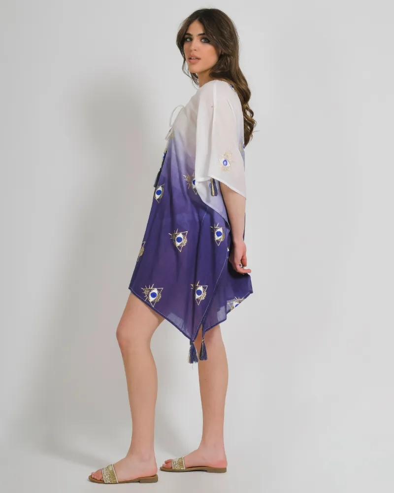 ΚΑΦΤΑΝΙ ΣΕ ΛΕΥΚΟ/ΜΠΛΕ ΧΡΩΜΑ ΟΜΠΡΕ ΜΕ ΜΑΤΙΑ ONE SIZE (100% COTTON)