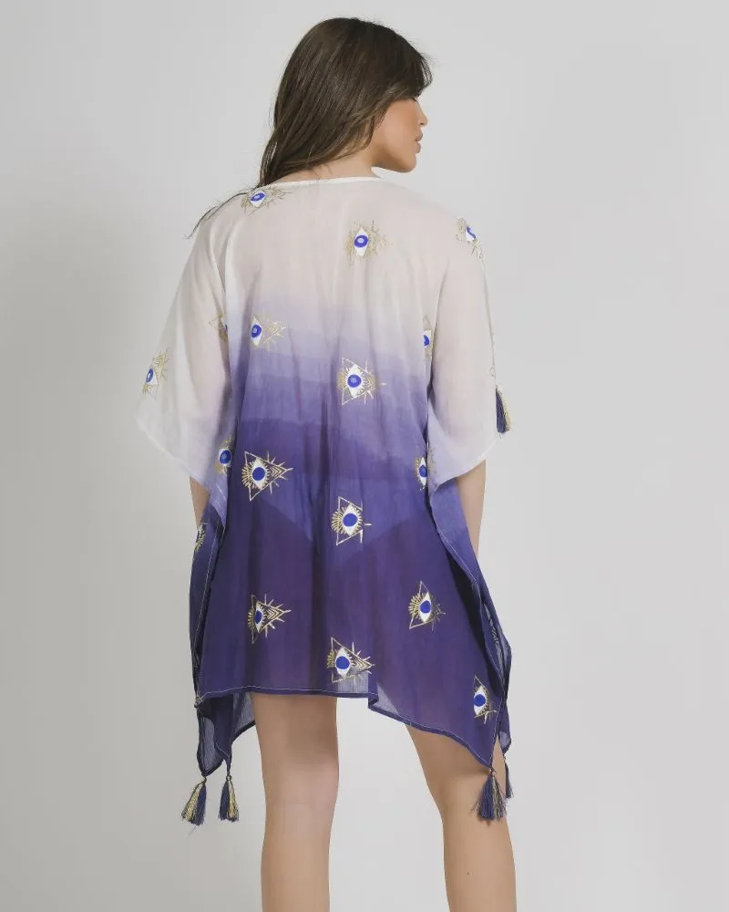 ΚΑΦΤΑΝΙ ΣΕ ΛΕΥΚΟ/ΜΠΛΕ ΧΡΩΜΑ ΟΜΠΡΕ ΜΕ ΜΑΤΙΑ ONE SIZE (100% COTTON)