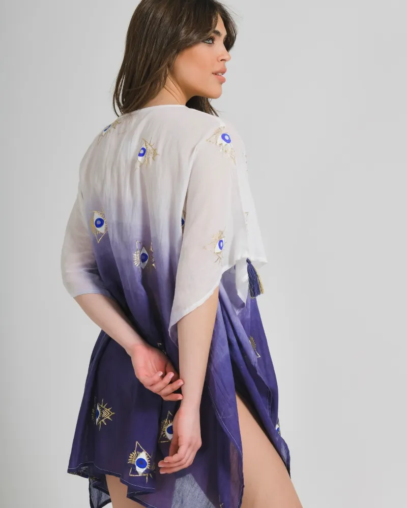 ΚΑΦΤΑΝΙ ΣΕ ΛΕΥΚΟ/ΜΠΛΕ ΧΡΩΜΑ ΟΜΠΡΕ ΜΕ ΜΑΤΙΑ ONE SIZE (100% COTTON)