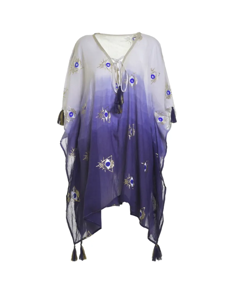 ΚΑΦΤΑΝΙ ΣΕ ΛΕΥΚΟ/ΜΠΛΕ ΧΡΩΜΑ ΟΜΠΡΕ ΜΕ ΜΑΤΙΑ ONE SIZE (100% COTTON)