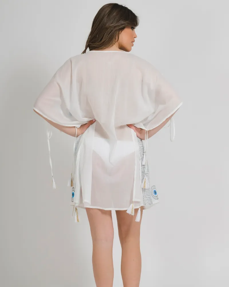 ΚΑΦΤΑΝΙ ΣΕ ΛΕΥΚΟ ΧΡΩΜΑ ΜΕ ΣΧΕΔΙΑ ONE SIZE (100% COTTON)