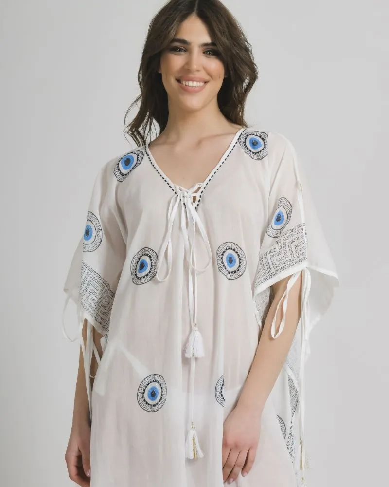 ΚΑΦΤΑΝΙ ΣΕ ΛΕΥΚΟ ΧΡΩΜΑ ΜΕ ΣΧΕΔΙΑ ONE SIZE (100% COTTON)