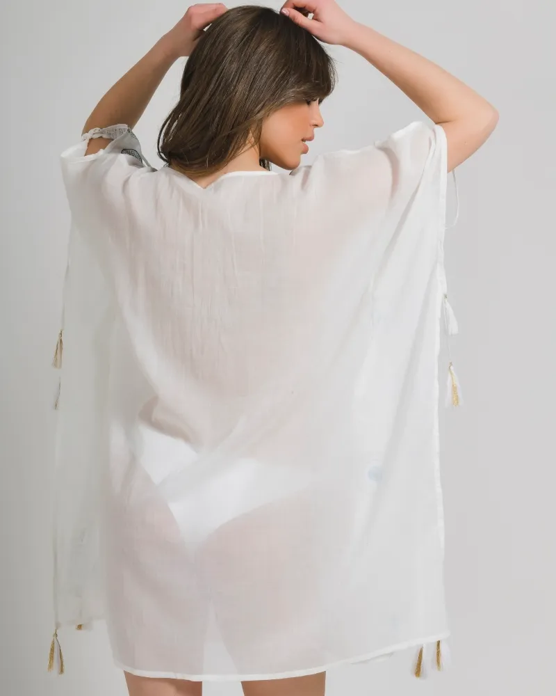 ΚΑΦΤΑΝΙ ΣΕ ΛΕΥΚΟ ΧΡΩΜΑ ΜΕ ΣΧΕΔΙΑ ONE SIZE (100% COTTON)