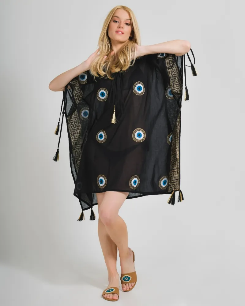 ΚΑΦΤΑΝΙ ΣΕ ΜΑΥΡΟ ΧΡΩΜΑ ΜΕ ΣΧΕΔΙΑ ONE SIZE (100% COTTON)