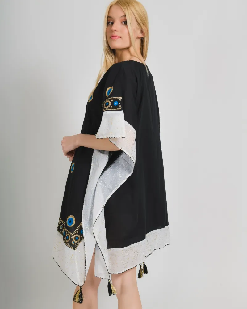 ΚΑΦΤΑΝΙ ΣΕ ΜΑΥΡΟ ΧΡΩΜΑ ΜΕ ΧΡΥΣΑ MΑΤΙΑ ONE SIZE (100% COTTON).