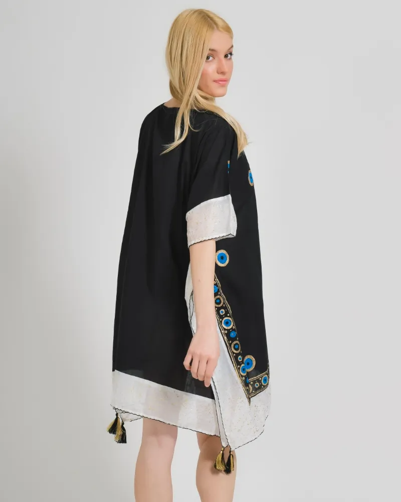 ΚΑΦΤΑΝΙ ΣΕ ΜΑΥΡΟ ΧΡΩΜΑ ΜΕ ΧΡΥΣΑ MΑΤΙΑ ONE SIZE (100% COTTON).