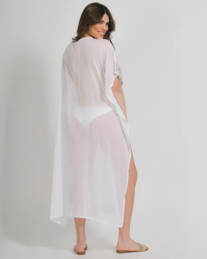 ΚΑΦΤΑΝΙ ΣΕ ΛΕΥΚΟ ΧΡΩΜΑ ΜΕ MΑΤΙΑ ONE SIZE (100% COTTON)