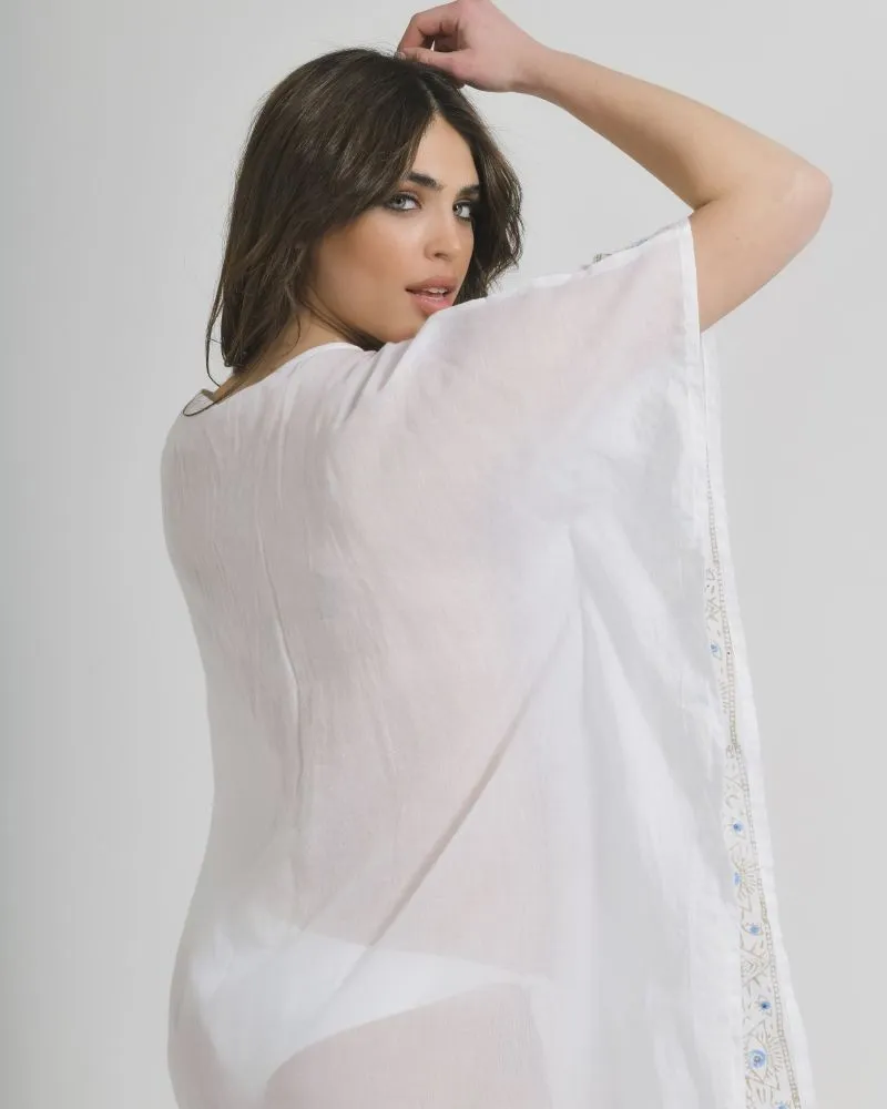 ΚΑΦΤΑΝΙ ΣΕ ΛΕΥΚΟ ΧΡΩΜΑ ΜΕ MΑΤΙΑ ONE SIZE (100% COTTON)