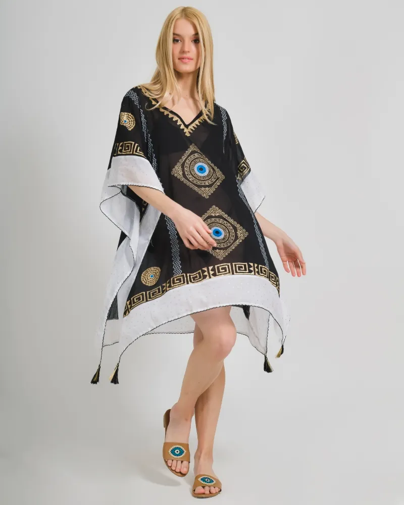 ΚΑΦΤΑΝΙ ΣΕ ΜΑΥΡΟ ΧΡΩΜΑ ΜΕ ΧΡΥΣΑ ΣΧΕΔΙΑ ONE SIZE (100% COTTON)