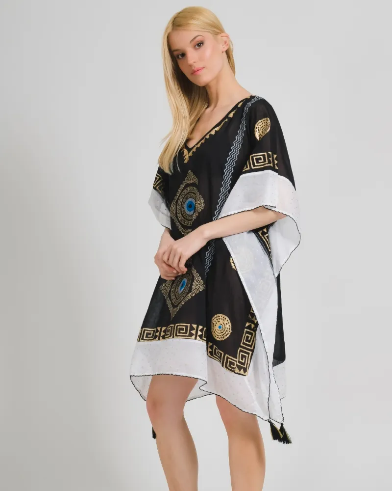 ΚΑΦΤΑΝΙ ΣΕ ΜΑΥΡΟ ΧΡΩΜΑ ΜΕ ΧΡΥΣΑ ΣΧΕΔΙΑ ONE SIZE (100% COTTON)