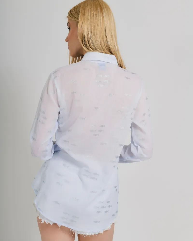 ΠΟΥΚΑΜΙΣΟ ΣΕ ΜΠΛΕ ΧΡΩΜΑ ΜΕ ΨΑΡΙΑ ONE SIZE (100% COTTON) ΠΟΥΚΑΜΙΣΟ ΣΕ ΜΠΛΕ ΧΡΩΜΑ ΜΕ ΨΑΡΙΑ ONE SIZE (100% COTTON)