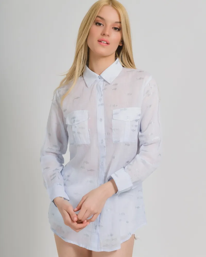 ΠΟΥΚΑΜΙΣΟ ΣΕ ΜΠΛΕ ΧΡΩΜΑ ΜΕ ΨΑΡΙΑ ONE SIZE (100% COTTON) ΠΟΥΚΑΜΙΣΟ ΣΕ ΜΠΛΕ ΧΡΩΜΑ ΜΕ ΨΑΡΙΑ ONE SIZE (100% COTTON)