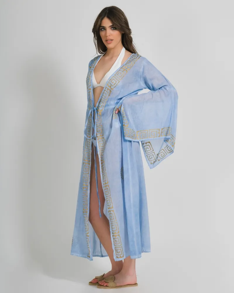 ΚΙΜΟΝΟ ΜΑΚΡΥ ΣΕ ΓΑΛΑΖΙΟ ΧΡΩΜΑ ΜΕ ΧΡΥΣΑ ΣΧΕΔΙΑ ONE SIZE (100% COTTON) ΚΙΜΟΝΟ ΜΑΚΡΥ ΣΕ ΓΑΛΑΖΙΟ ΧΡΩΜΑ ΜΕ ΧΡΥΣΑ ΣΧΕΔΙΑ ONE SIZE (100% COTTON)