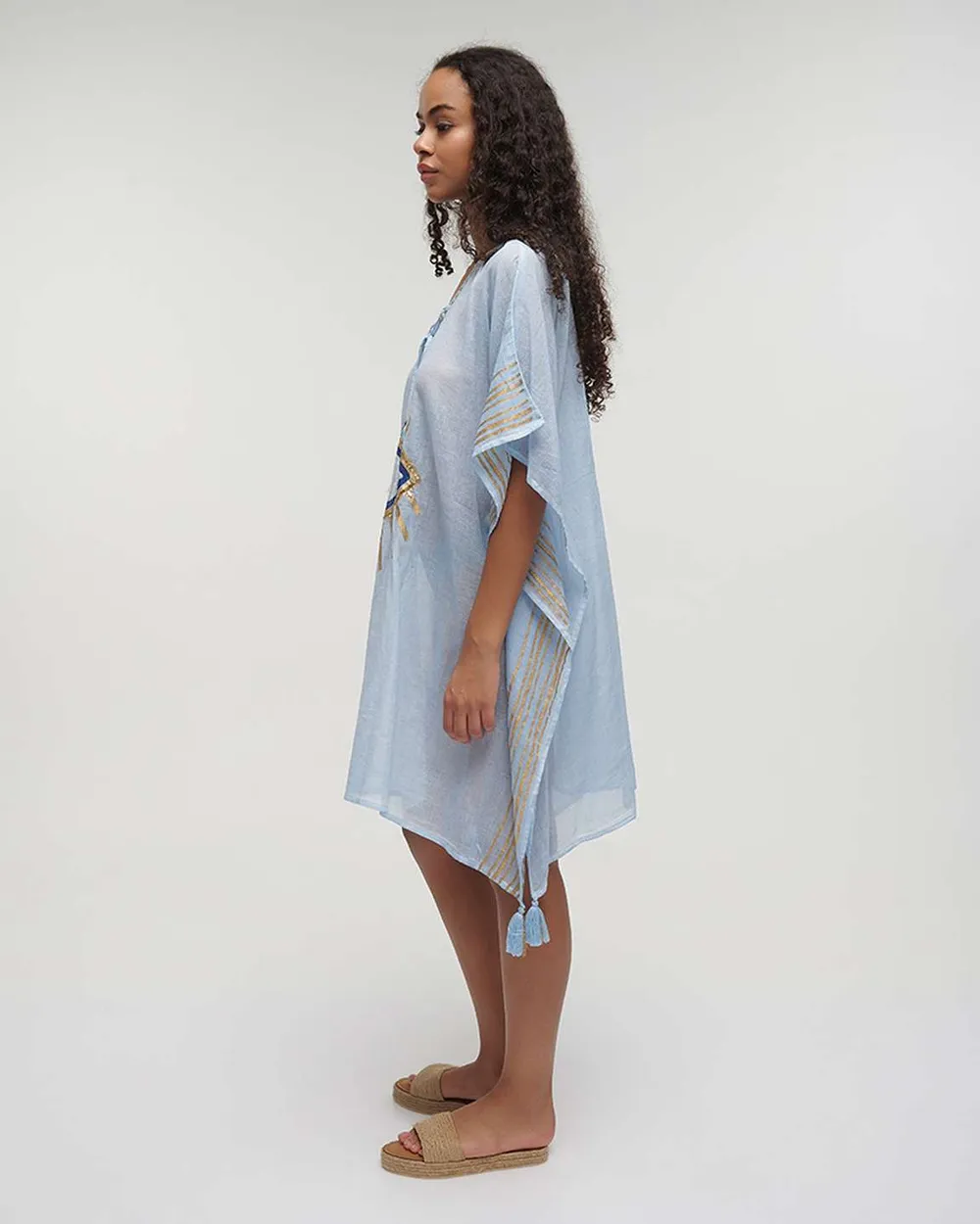 ΚΑΦΤΑΝΙ ΓΑΛΑΖΙΟ ΜΕ ΜΑΤΙ ONE SIZE (100% COTTON)