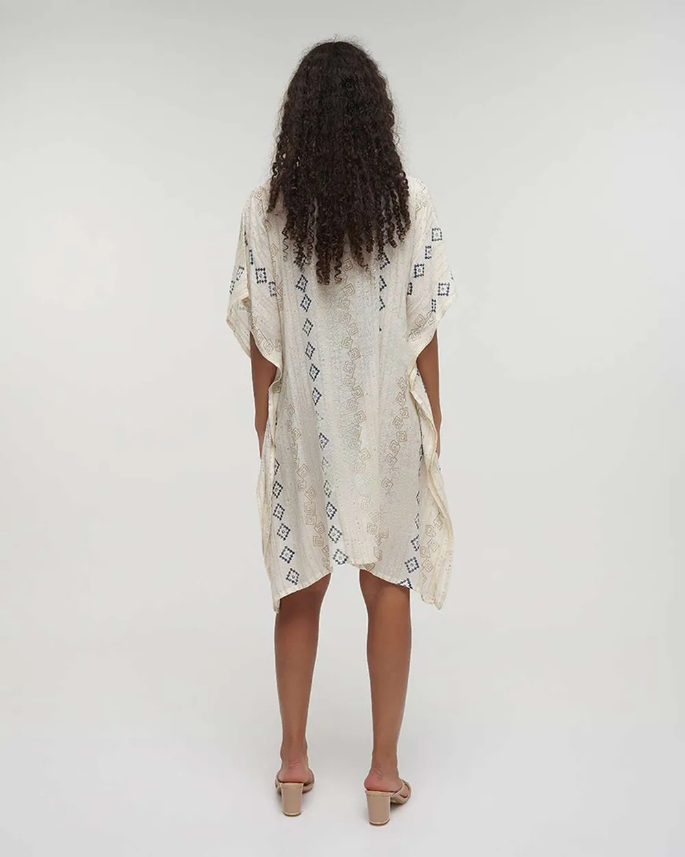 ΚΑΦΤΑΝΙ/ΠΟΥΚΑΜΙΣΑ ΛΕΥΚΟ ΜΕ ΧΡΥΣΕΣ/ΜΠΛΕ ΛΕΠΤΟΜΕΡΕΙΕΣ ONE SIZE (100% COTTON)