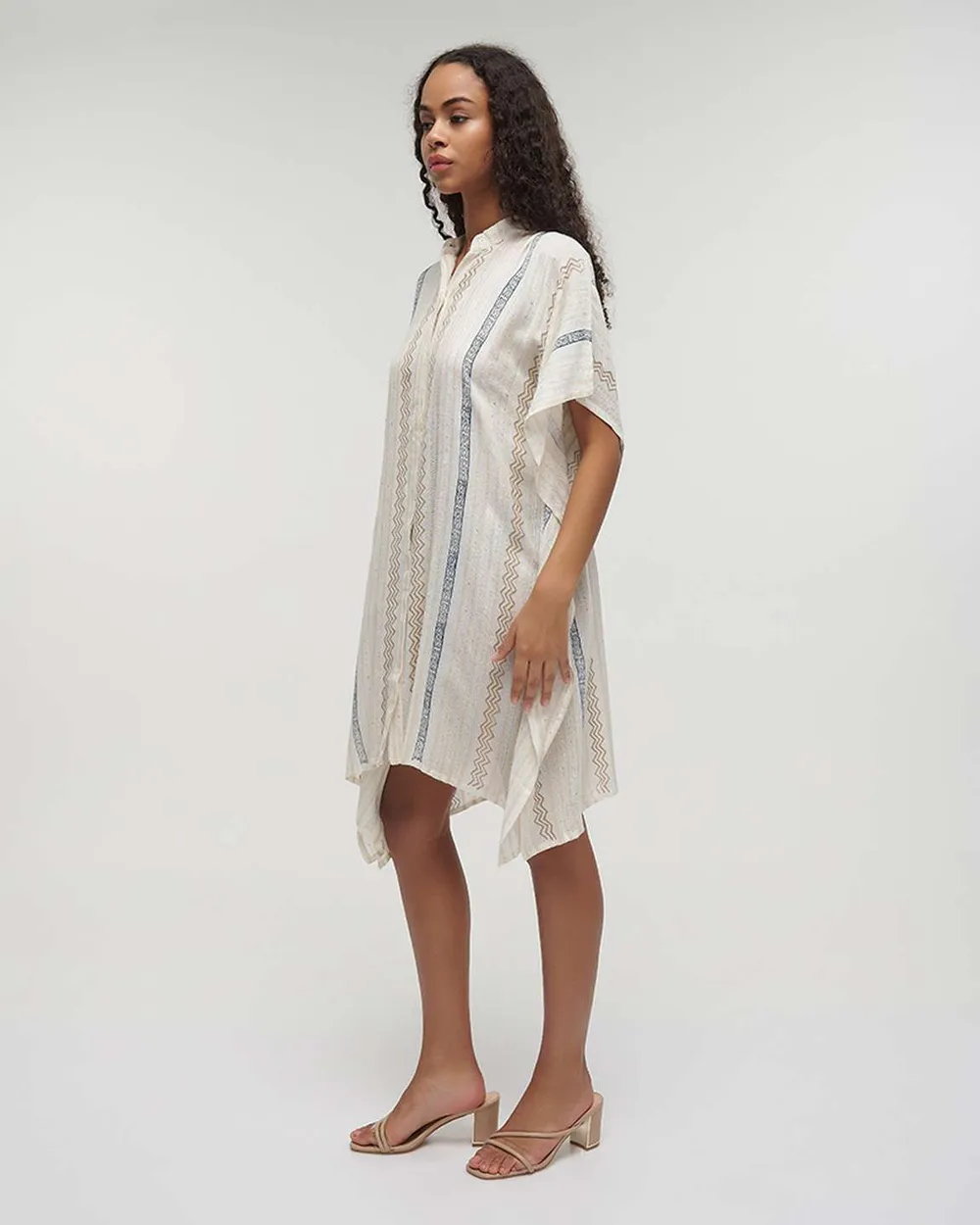 ΚΑΦΤΑΝΙ/ΠΟΥΚΑΜΙΣΑ ΛΕΥΚΟ ΜΕ ΜΠΛΕ/ΧΡΥΣΕΣ ΛΕΠΤΟΜΕΡΕΙΕΣ ONE SIZE (100% COTTON)