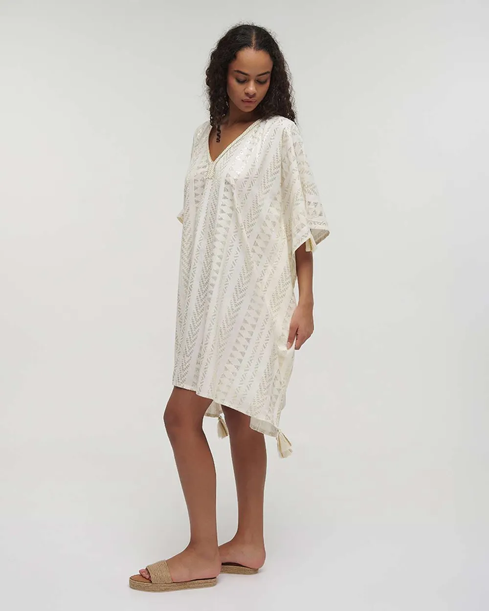 ΚΑΦΤΑΝΙ ΛΕΥΚΟ ΜΕ ΧΡΥΣΕΣ ΛΕΠΤΟΜΕΡΕΙΕΣ ONE SIZE (100% COTTON)