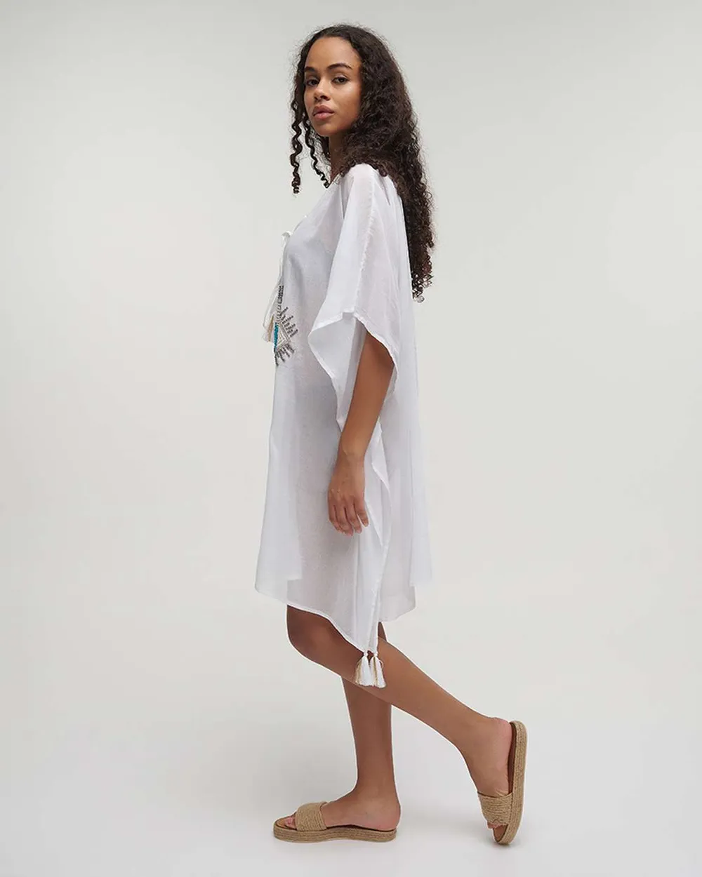 ΚΑΦΤΑΝΙ ΛΕΥΚΟ ΜΕ ΜΑΤΙ ONE SIZE (100% COTTON)