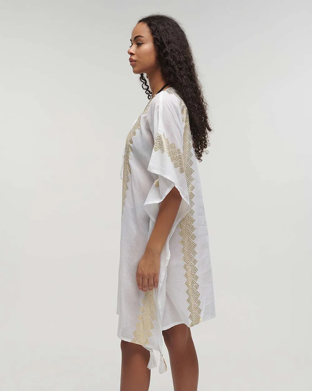 ΚΑΦΤΑΝΙ ΛΕΥΚΟ ΜΕ ΧΡΥΣΕΣ ΛΕΠΤΟΜΕΡΕΙΕΣ ONE SIZE (100% COTTON)