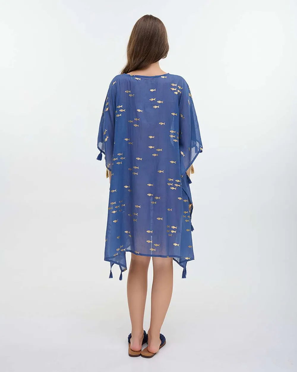 ΚΑΦΤΑΝΙ ΜΠΛΕ ΜΕ ΑΣΗΜΙ ΨΑΡΙΑ ONE SIZE (100% COTTON)