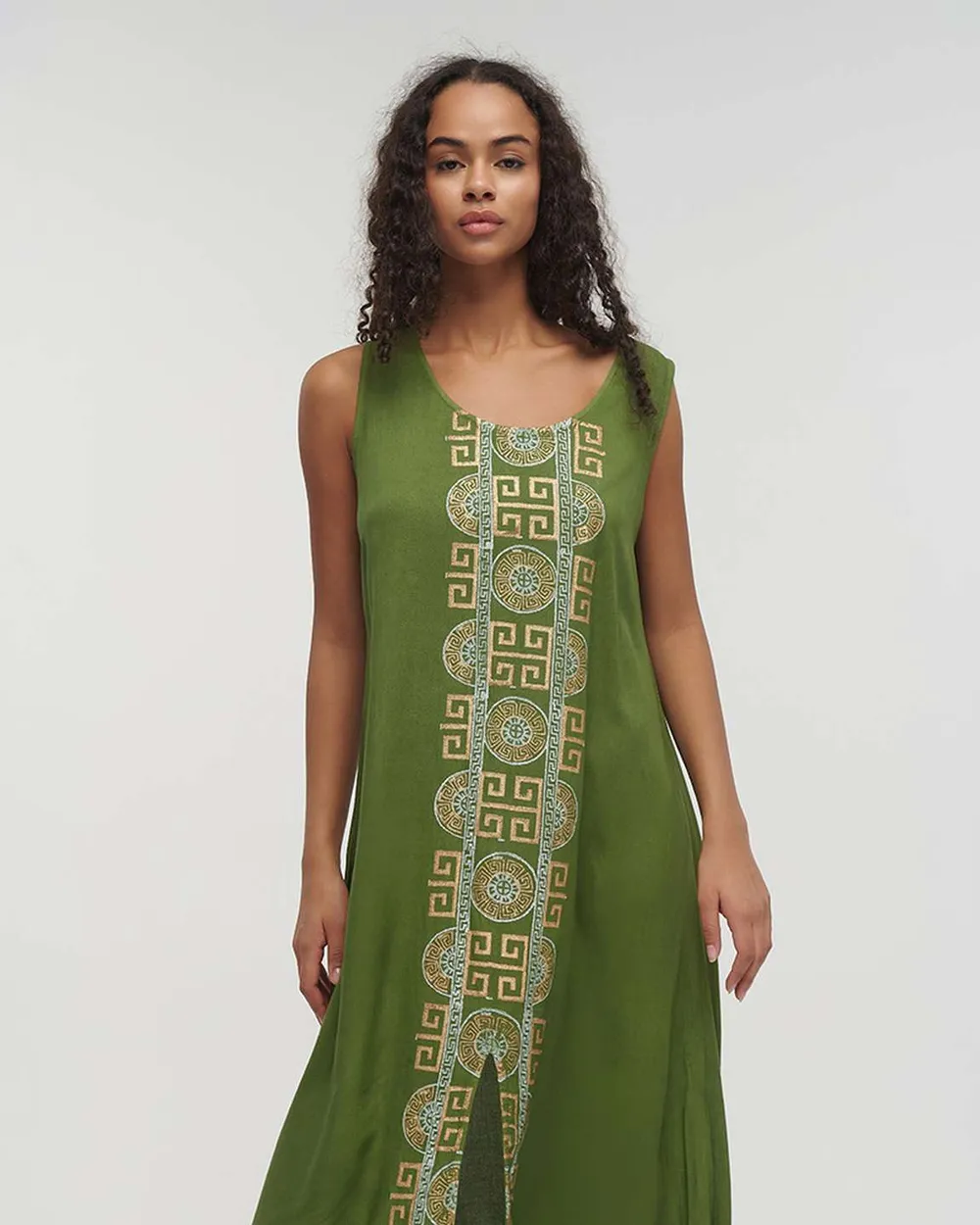 ΦΟΡΕΜΑ ΜΑΚΡΥ ΧΑΚΙ ΜΕ ΧΡΥΣΕΣ ΛΕΠΤΟΜΕΡΕΙΕΣ ONE SIZE (100% VISCOSE)