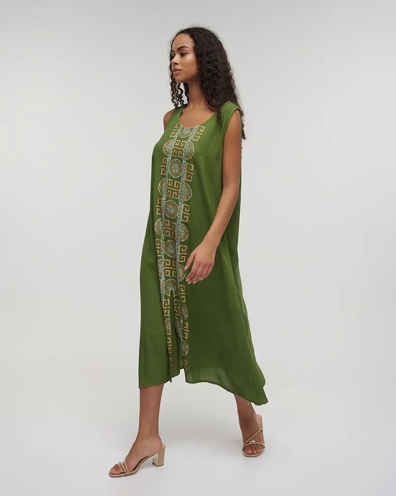 ΦΟΡΕΜΑ ΜΑΚΡΥ ΧΑΚΙ ΜΕ ΧΡΥΣΕΣ ΛΕΠΤΟΜΕΡΕΙΕΣ ONE SIZE (100% VISCOSE)