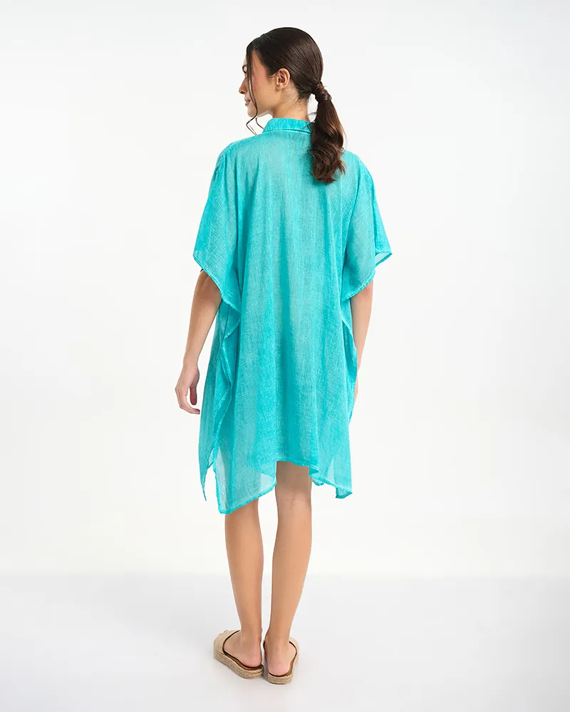 ΠΟΥΚΑΜΙΣΑ/ΚΑΦΤΑΝΙ ΤΙΡΚΟΥΑΖ ΜΕ ΑΣΗΜΙ/ΧΡΥΣΕΣ ΛΕΠΤΟΜΕΡΕΙΕΣ ONE SIZE (100% COTTON)