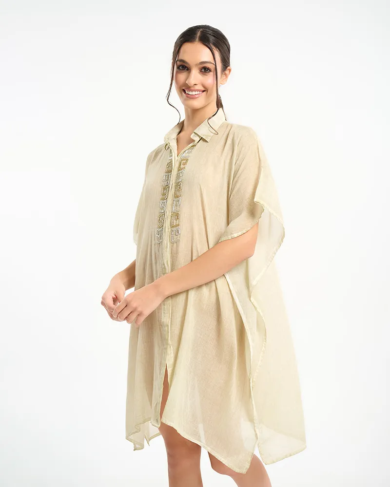 ΠΟΥΚΑΜΙΣΑ/ΚΑΦΤΑΝΙ ΜΠΕΖ ΜΕ ΑΣΗΜΙ/ΧΡΥΣΕΣ ΛΕΠΤΟΜΕΡΕΙΕΣ ONE SIZE (100% COTTON)