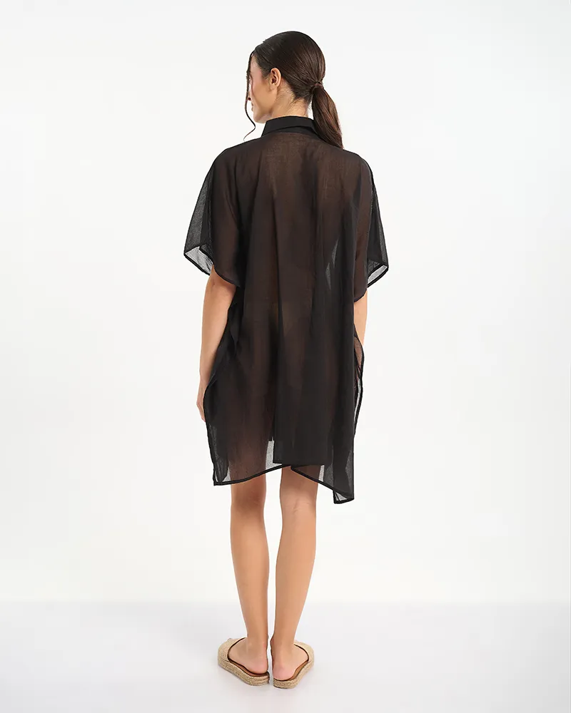 ΠΟΥΚΑΜΙΣΑ/ΚΑΦΤΑΝΙ ΜΑΥΡΟ ΜΕ ΑΣΗΜΙ/ΧΡΥΣΕΣ ΛΕΠΤΟΜΕΡΕΙΕΣ ONE SIZE (100% COTTON)