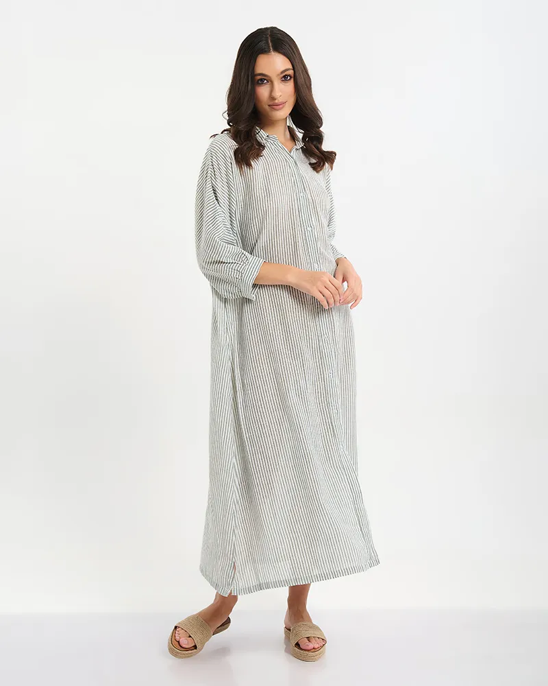 ΠΟΥΚΑΜΙΣΑ ΜΑΚΡΙΑ ΛΕΥΚΟ/ΓΚΡΙ ΜΕ ΡΙΓΕΣ ΚΑΙ ΚΕΝΤΗΜΑ ΣΤΗ ΠΛΑΤΗ ONE SIZE (100% COTTON) ΠΟΥΚΑΜΙΣΑ ΜΑΚΡΙΑ ΛΕΥΚΟ/ΓΚΡΙ ΜΕ ΡΙΓΕΣ ΚΑΙ ΚΕΝΤΗΜΑ ΣΤΗ ΠΛΑΤΗ ONE SIZE (100% COTTON)