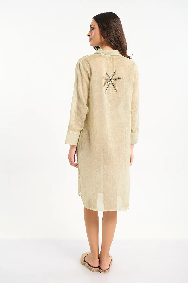 ΠΟΥΚΑΜΙΣΑ ΜΠΕΖ ΜΕ ΚΕΝΤΗΜΑ ΣΤΗ ΠΛΑΤΗ ONE SIZE (100% COTTON)