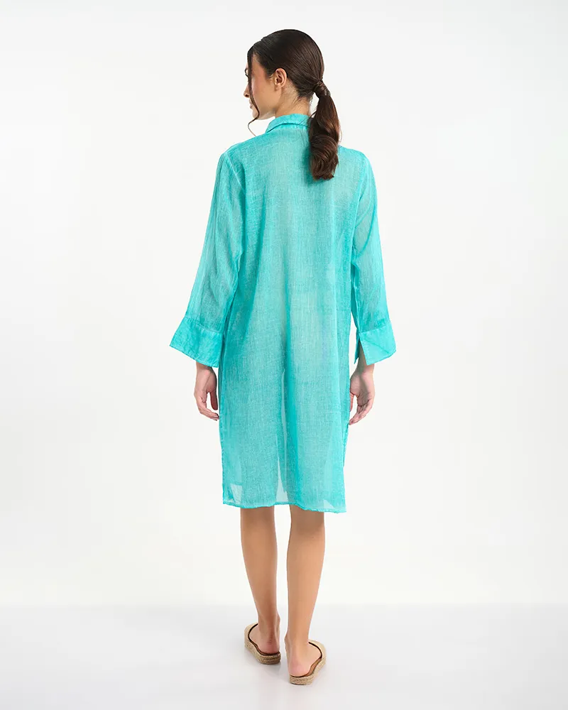 ΠΟΥΚΑΜΙΣΑ/ΚΑΦΤΑΝΙ ΤΙΡΚΟΥΑΖ ΜΕ ΚΕΝΤΗΤΑ ΨΑΡΙΑ ONE SIZE (100% COTTON)