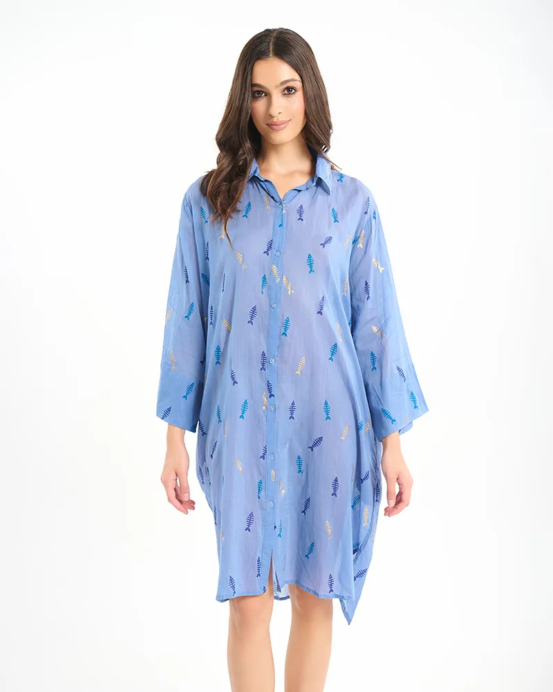 ΠΟΥΚΑΜΙΣΑ/ΚΑΦΤΑΝΙ ΜΠΛΕ ΜΕ ΨΑΡΟΚΟΚΚΑΛΟ ONE SIZE (100% COTTON) ΠΟΥΚΑΜΙΣΑ/ΚΑΦΤΑΝΙ ΜΠΛΕ ΜΕ ΨΑΡΟΚΟΚΚΑΛΟ ONE SIZE (100% COTTON)