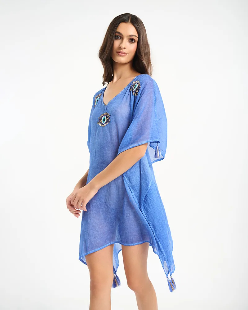 ΚΑΦΤΑΝΙ ΣΕ ΣΚΟΥΡΟ ΜΠΛΕ ΜΕ ΣΧΕΔΙΟ ‘ΜΑΤΙ’ ONE SIZE (100% COTTON) ΚΑΦΤΑΝΙ ΣΕ ΣΚΟΥΡΟ ΜΠΛΕ ΜΕ ΣΧΕΔΙΟ ‘ΜΑΤΙ’ ONE SIZE (100% COTTON)