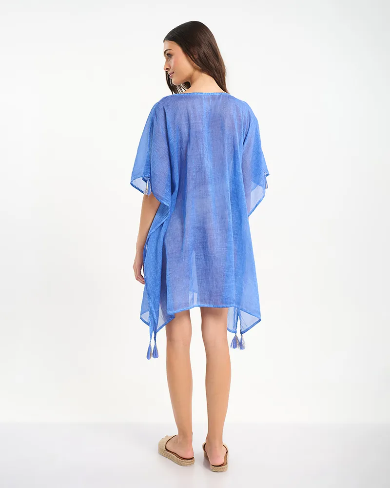 ΚΑΦΤΑΝΙ ΣΕ ΣΚΟΥΡΟ ΜΠΛΕ ΜΕ ΣΧΕΔΙΟ 'ΜΑΤΙ' ONE SIZE (100% COTTON)