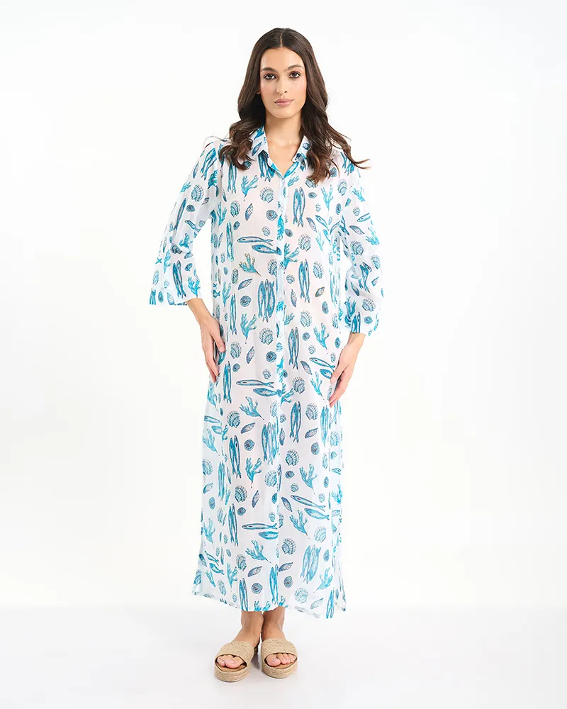 ΚΑΦΤΑΝΙ/ΠΟΥΚΑΜΙΣΑ ΣΕ ΛΕΥΚΟ ΜΕ ΓΑΛΑΖΙΑ ΨΑΡΙΑ ONE SIZE (100% COTTON) ΚΑΦΤΑΝΙ/ΠΟΥΚΑΜΙΣΑ ΣΕ ΛΕΥΚΟ ΜΕ ΓΑΛΑΖΙΑ ΨΑΡΙΑ ONE SIZE (100% COTTON)